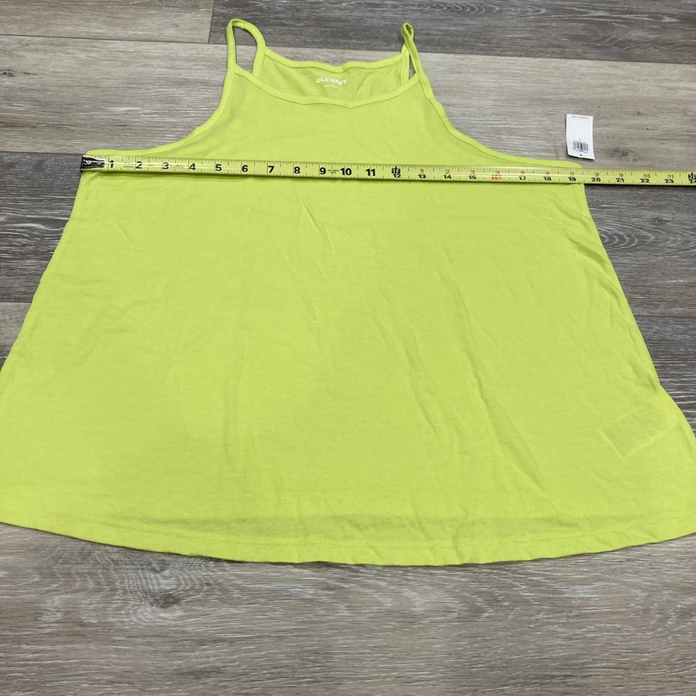 Old Navy Spaghetti Strap Shirt Bundle Lot- Cream and Neon Green Large Cotton - Picture 4 of 10